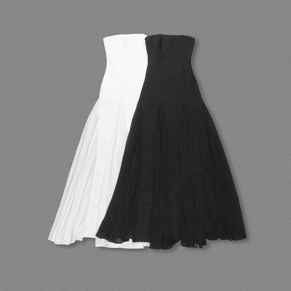 LILI WHITE STRAPLESS LONG DRESS