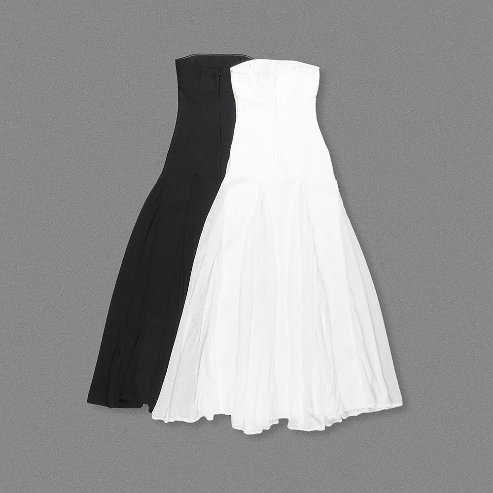 LILI WHITE STRAPLESS LONG DRESS