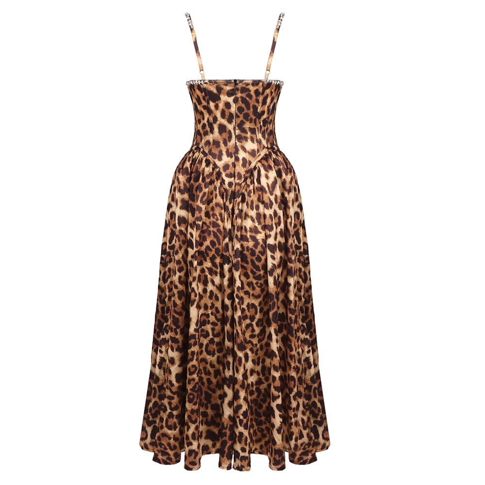 EMMA LEOPARD PRINT SLIP DRESS