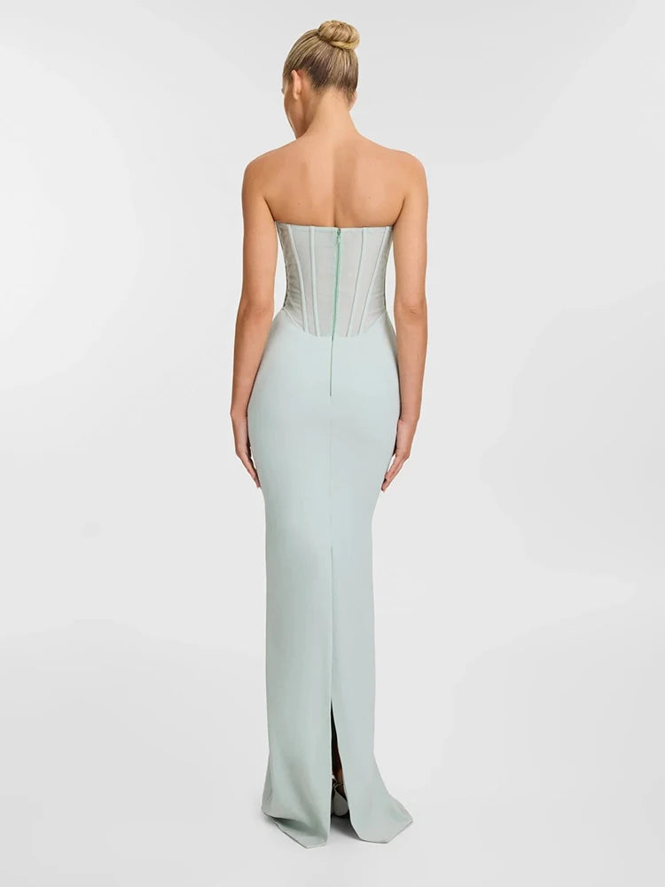 SANDY STRAPLESS MINT DRESS