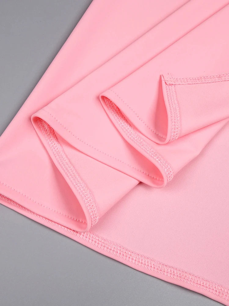CHLOE PINK ONE-SHOULDER MAXI DRESS