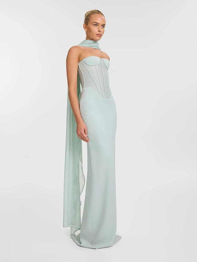 SANDY STRAPLESS MINT DRESS