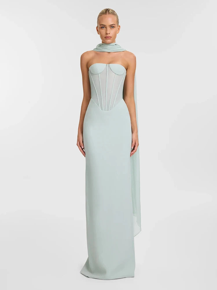 SANDY STRAPLESS MINT DRESS