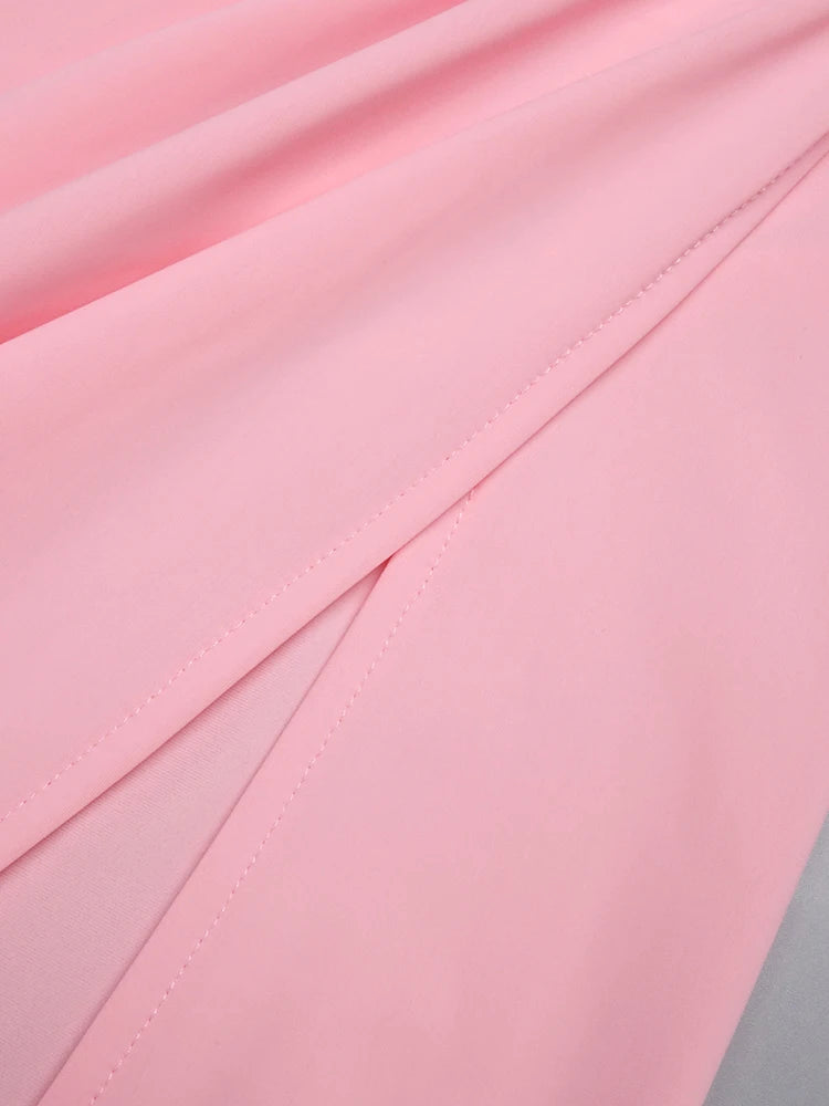 CHLOE PINK ONE-SHOULDER MAXI DRESS