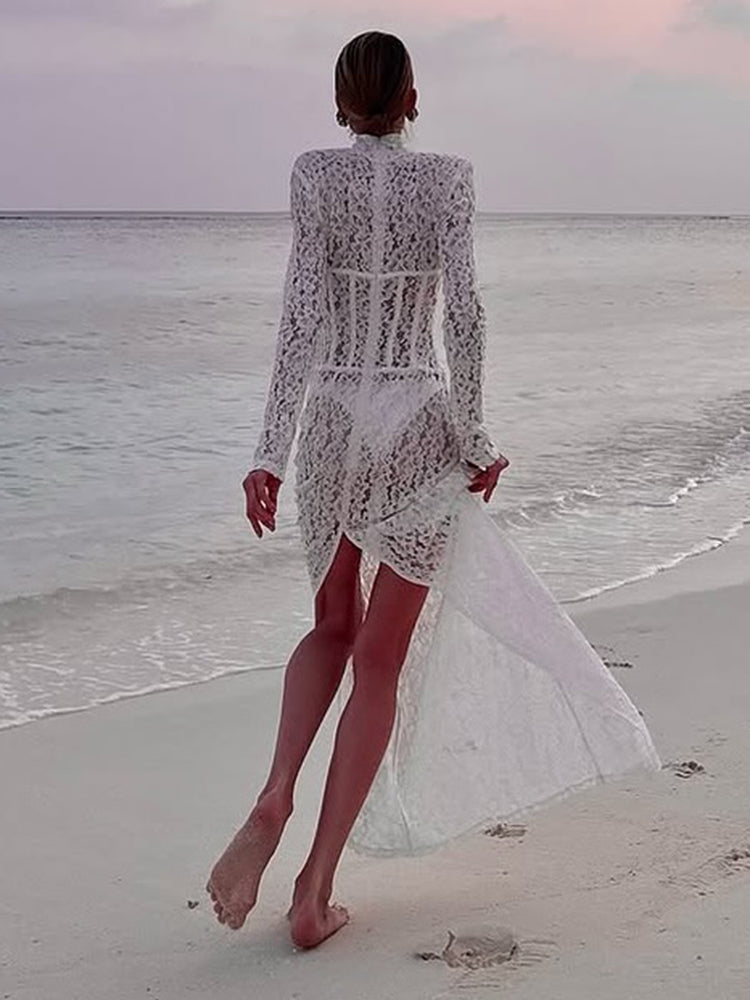 JOCELYN WHITE LACE WEDDING MAXI DRESS