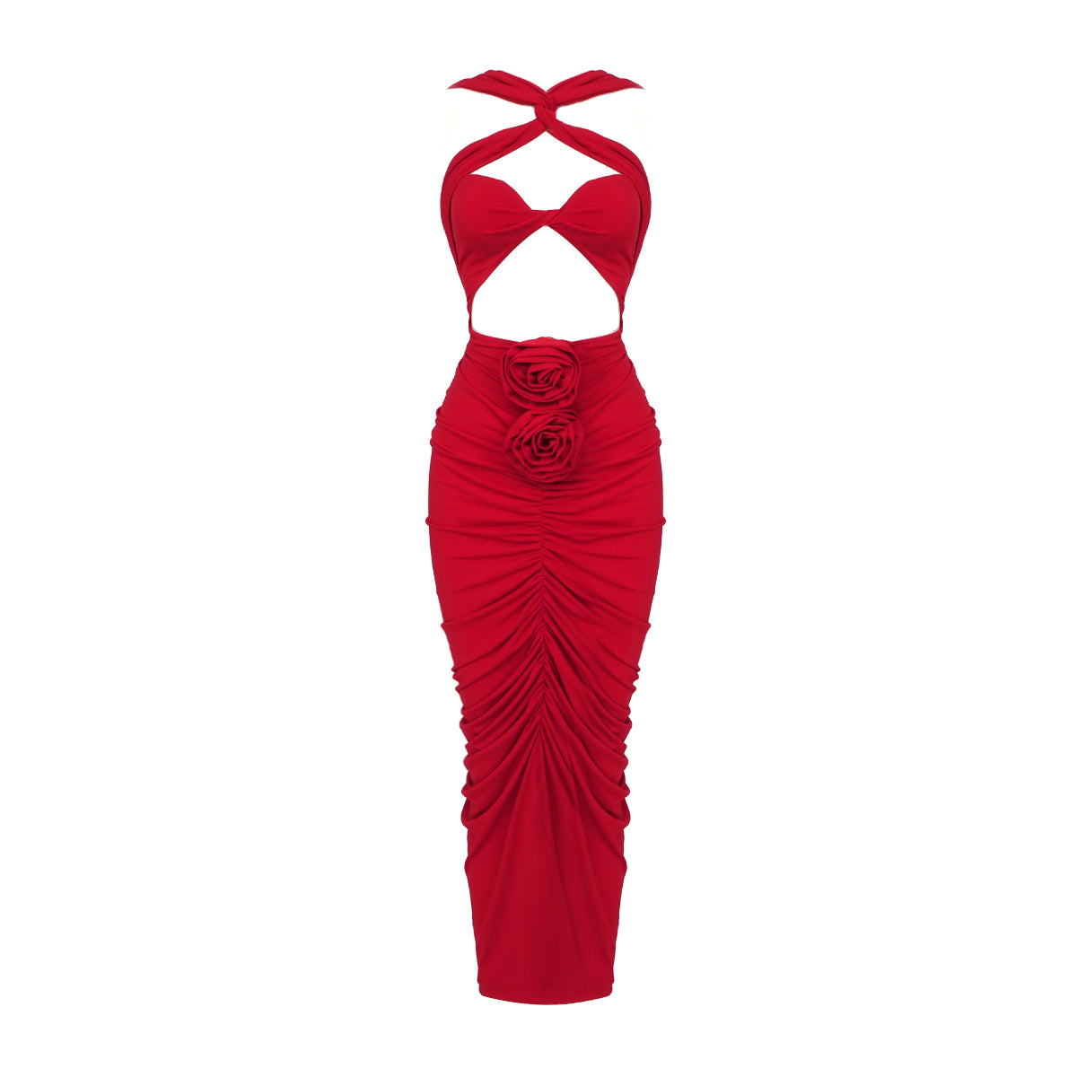 TCOATI  RED LONG DRESS