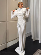 ANAIZ WHITE LONG SLEEVE MAXI DRESS