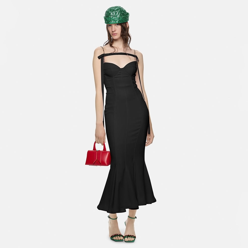 YORI BLACK LONG DRESS