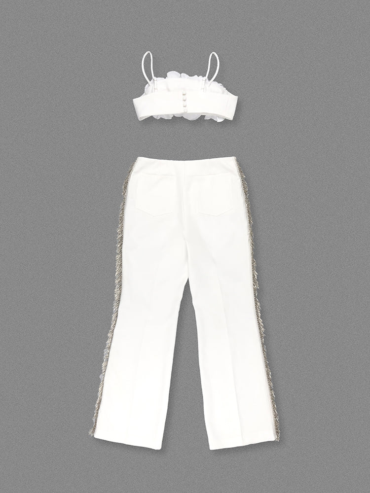 BENTINA WHITE TOP & PANTS SET