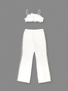 BENTINA WHITE TOP & PANTS SET