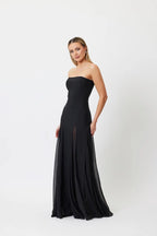 LILI WHITE STRAPLESS LONG DRESS