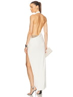 DELILAH WHITE HALTER BACKLESS MAXI DRESS