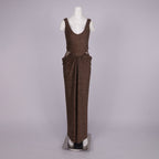 NOEMI BROWN SEQUIN EVENING MAXI DRESS
