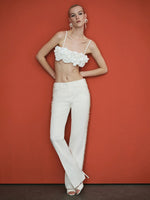 Load image into Gallery viewer, BENTINA WHITE TOP &amp; PANTS SET
