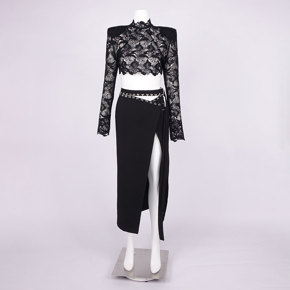 ANDREEA BLACK LACE 2-PIECE SET