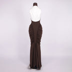 HELENA HALTER NECK SLEEVELESS MAXI DRESS
