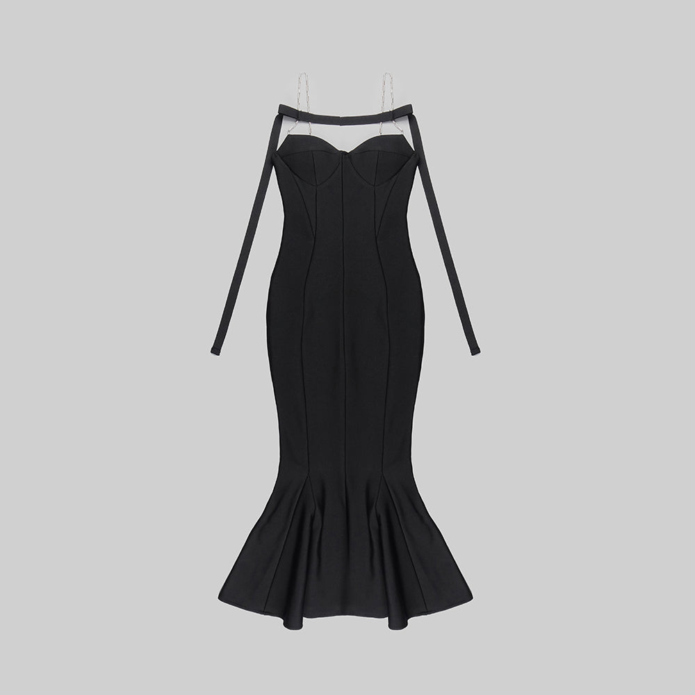YORI BLACK LONG DRESS