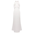 DAVINA ELEGANT WHITE SATIN MAXI DRESS