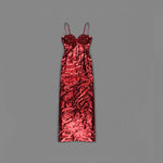 Load image into Gallery viewer, NYDIA RED SEQUINS MAXI DRESS
