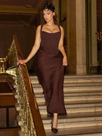 CHRISTI SEXY CORSET SLING MAXI DRESS
