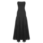 LILI WHITE STRAPLESS LONG DRESS