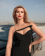 Load image into Gallery viewer, YORI BLACK LONG DRESS
