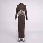 Charger l&#39;image dans la galerie, JAMACY BROWN MESH DRESS
