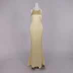 ANELIZE SEXY BACKLESS SATIN MAXI DRESS FOR WOMEN