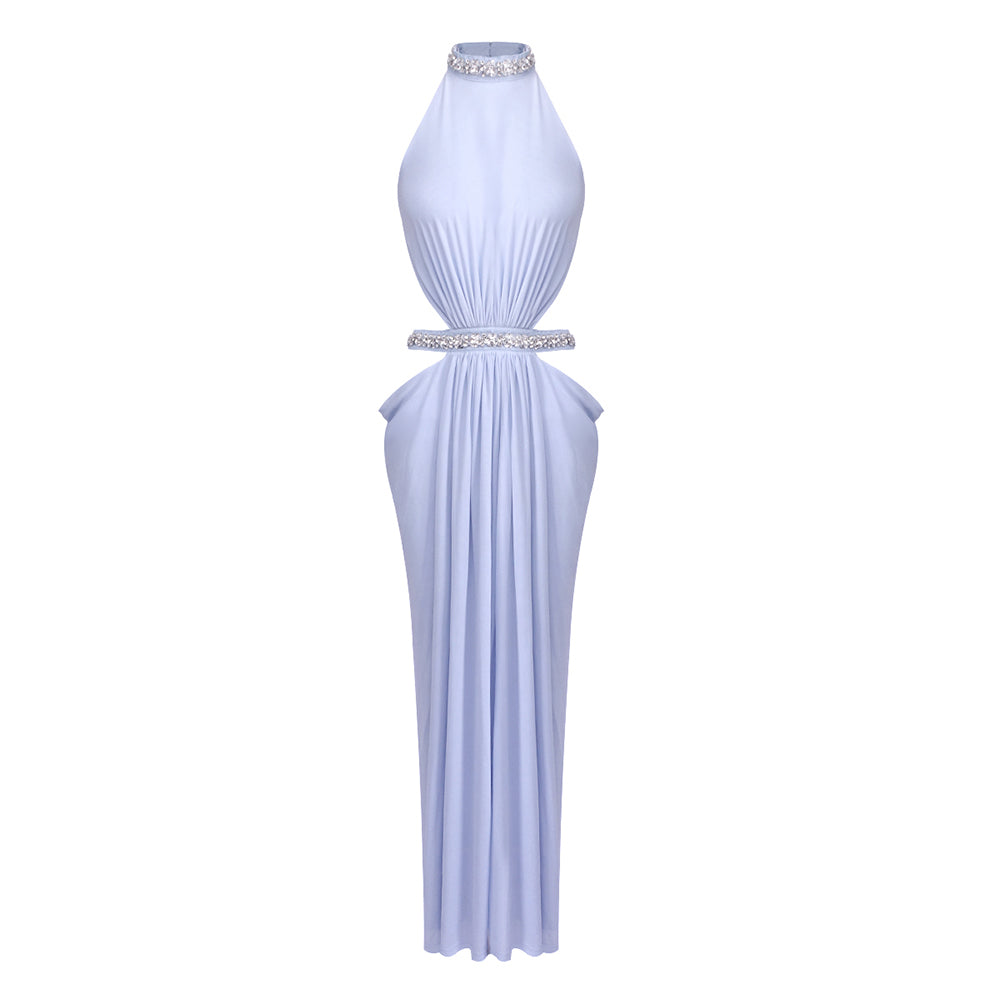 CHLOE HALTER NECK BACKLESS MAXI DRESS