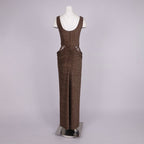 NOEMI BROWN SEQUIN EVENING MAXI DRESS