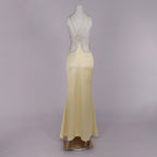 ANELIZE SEXY BACKLESS SATIN MAXI DRESS FOR WOMEN