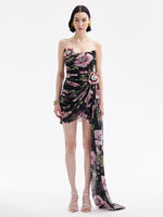Carregar imagem no visualizador da galeria, NANCY BLACK AND PINK FLORAL CASUAL SHORT DRESS

