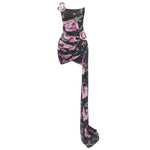 Carregar imagem no visualizador da galeria, NANCY BLACK AND PINK FLORAL CASUAL SHORT DRESS
