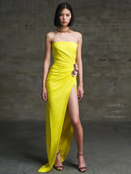 LINDA FLOWER YELLOW MAXI DRESS