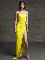 Load image into Gallery viewer, LINDA FLOWER YELLOW MAXI DRESS
