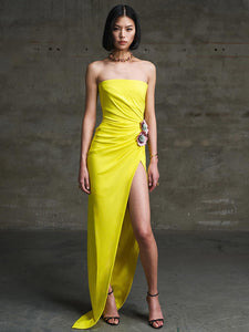 LINDA FLOWER YELLOW MAXI DRESS