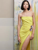 Load image into Gallery viewer, LINDA FLOWER YELLOW MAXI DRESS
