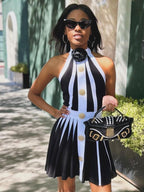 LUDDIA STEREO BUTTON MNI DRESS