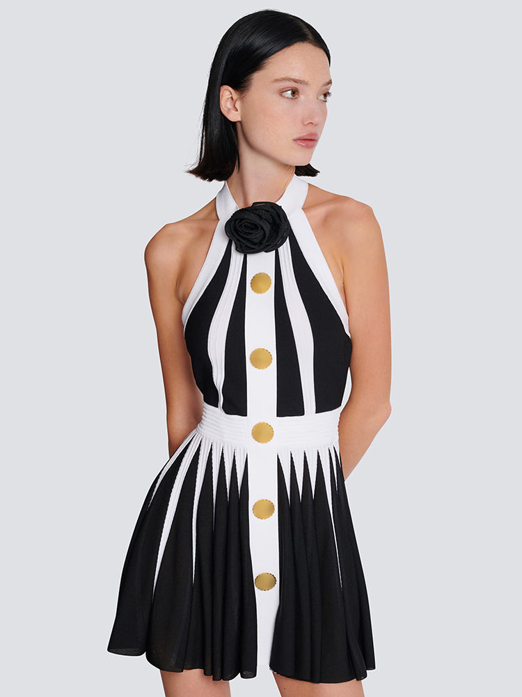 LUDDIA STEREO BUTTON MNI DRESS