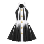 LUDDIA STEREO BUTTON MNI DRESS