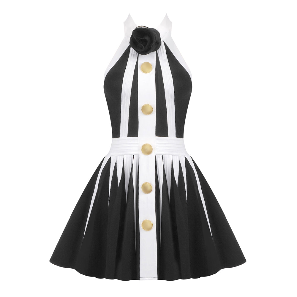 LUDDIA STEREO BUTTON MNI DRESS