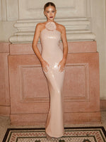 Load image into Gallery viewer, LOVIEE FLOWER SEQUIN MAXI DRESS
