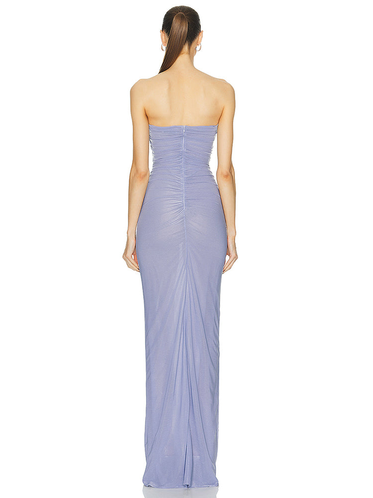 LINRINDA LAVENDER FLOWERS MAXI DRESS