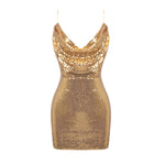 Carregar imagem no visualizador da galeria, REDLE GOLD SEQUINS MINI DRESS
