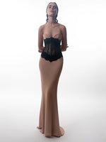Load image into Gallery viewer, YUYU NUDE STRAPLESS MAXI DRESS
