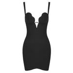 Charger l&#39;image dans la galerie, ADELOR BLAK DEEP V SLIM  MINI DRESS
