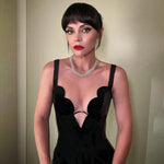 Charger l&#39;image dans la galerie, ADELOR BLAK DEEP V SLIM  MINI DRESS
