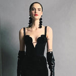 Charger l&#39;image dans la galerie, ADELOR BLAK DEEP V SLIM  MINI DRESS
