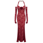 CAMMLIA BURGUNDY MERMAID MAXI DRESS