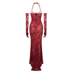 CAMMLIA BURGUNDY MERMAID MAXI DRESS